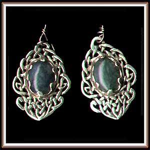 EARRINGS - MOSS AGATE BASKET DROP