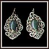 Earrings Moss Agate Basket Drop